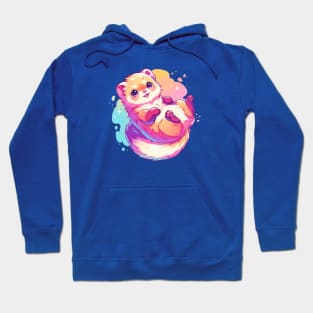 Happy ferret with vivid colors Hoodie